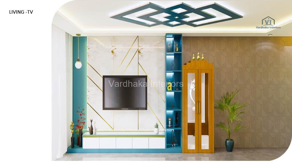 3BHK modern interior design in Bangalore by Vardhaka Interiors