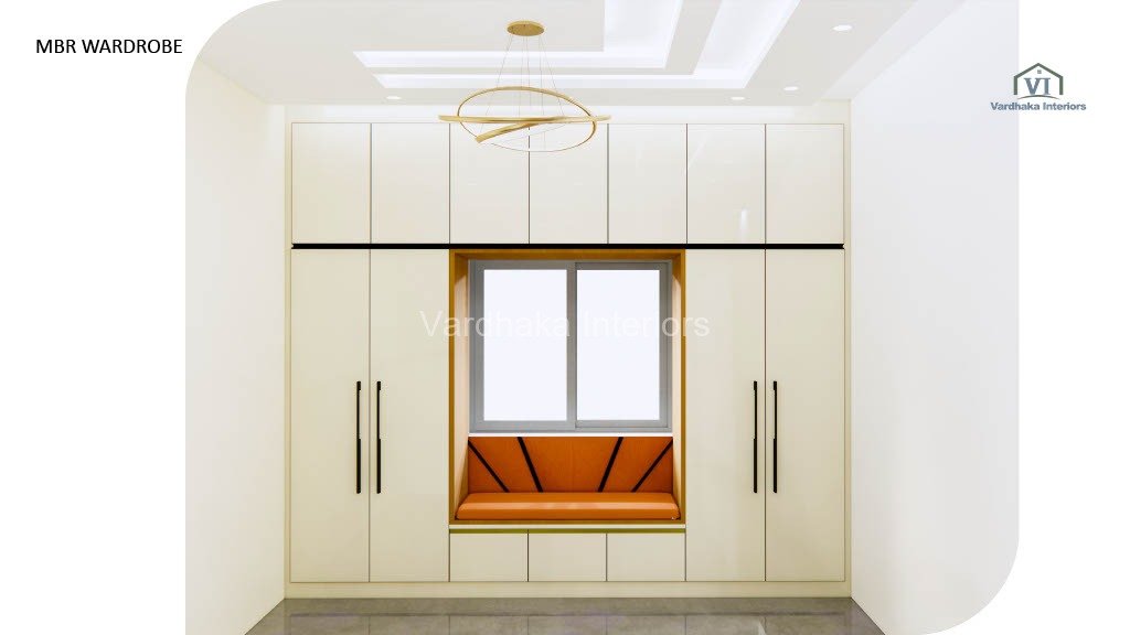 Bay Window Wardrobe Bedroom Design — interior designers in Bangalore, Bangalore