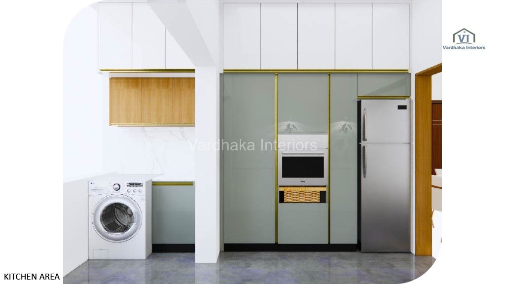 Urban Kitchen Crockery With Balcony Interior Design — interior designers in Bengaluru, Bengaluru