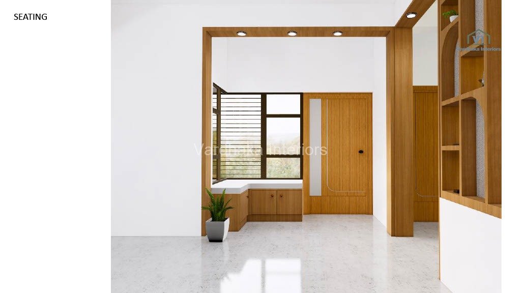Modern Bay Window Interior Design With Partition — interior designers in Honnavara, Uttara Kannada