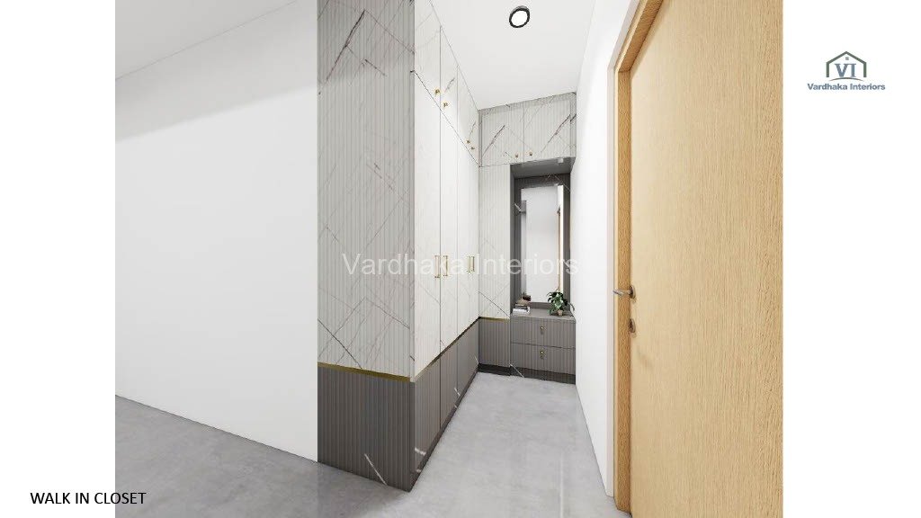 Wardrobe With Dressing Walk In Wardrobe — Full home interiors near Kumta, Uttara Kannada