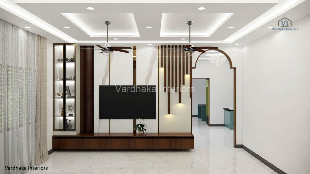 Modern Tv Unit With Lights — interior designers in Sirsi, Uttara Kannada